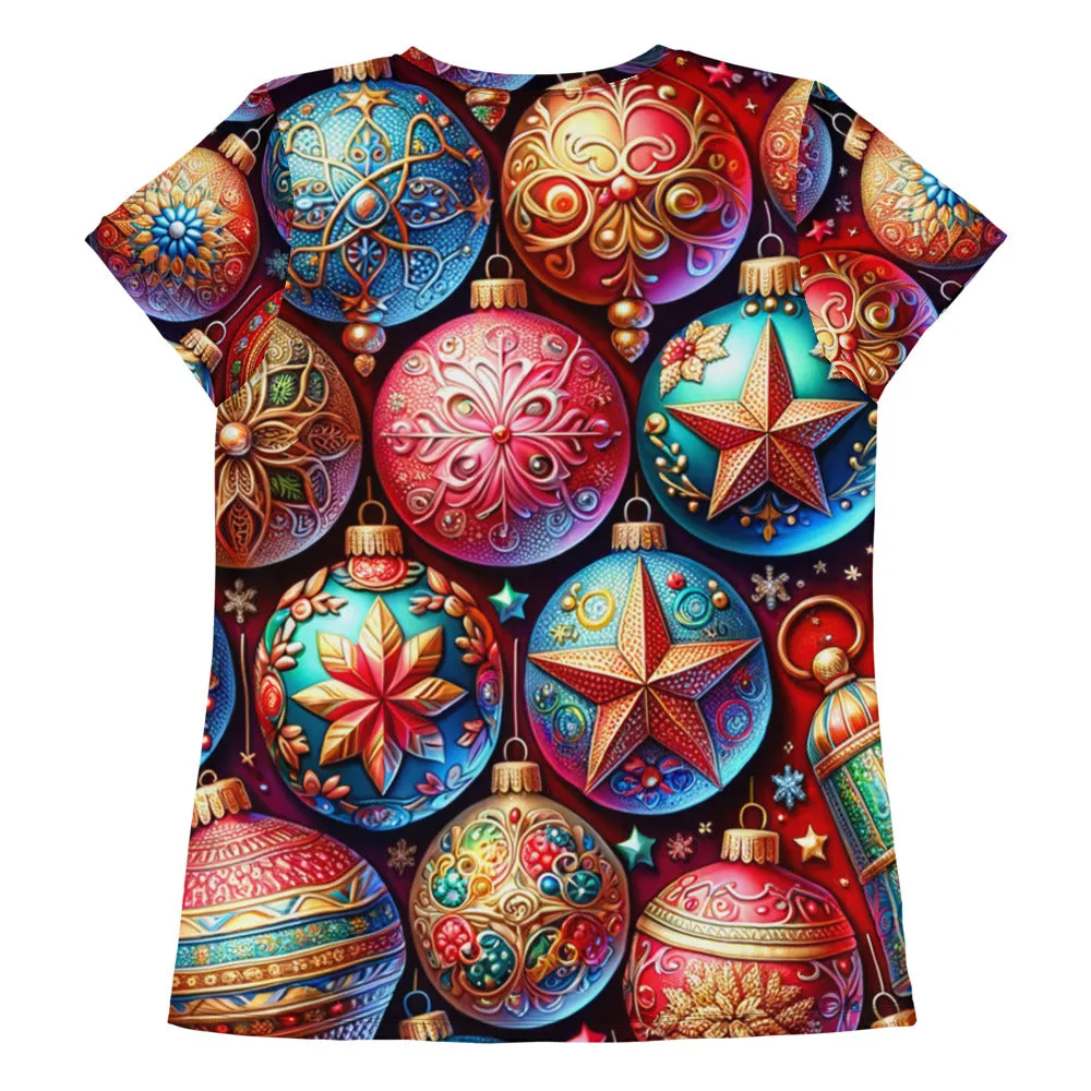 Whimsical Winter Wear Women's Athletic T-Shirt