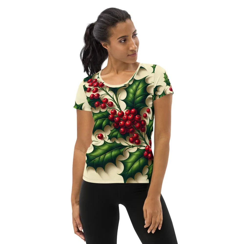 Whimsical Winter Wear Women's Athletic T-Shirt