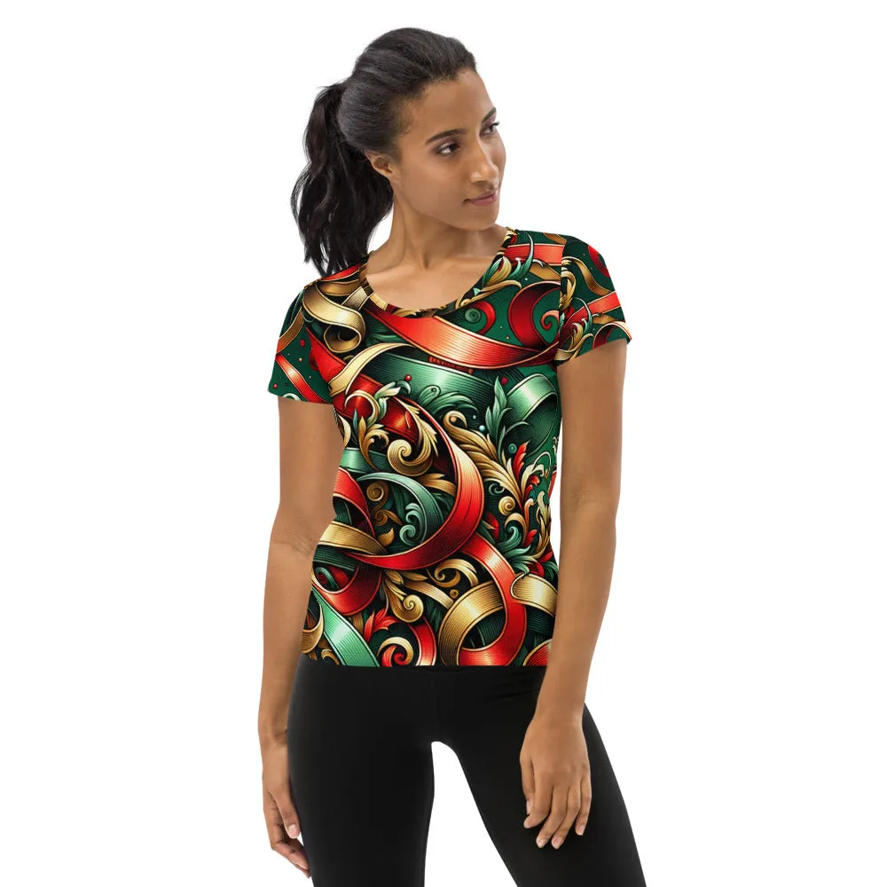 Whimsical Winter Wear Women's Athletic T-Shirt