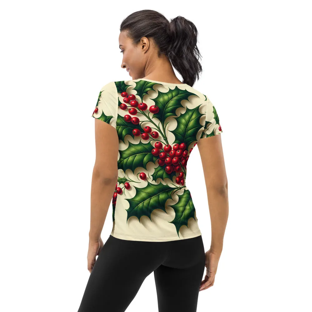 Whimsical Winter Wear Women's Athletic T-Shirt